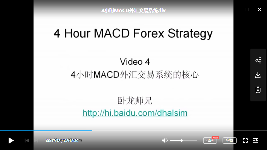 4小时MACD系列外汇交易系统高清视频培训
