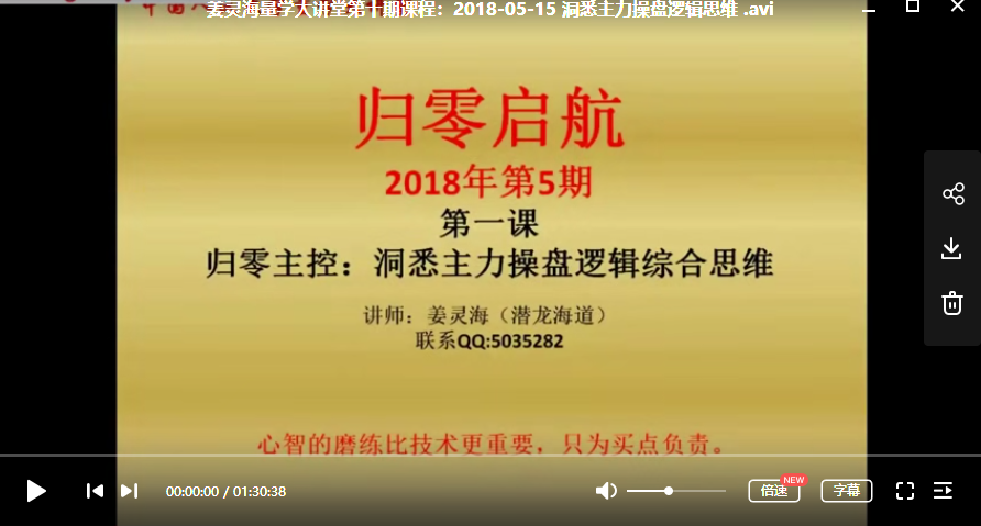 【姜灵海】量学大讲堂第10期视频培训课程（13节）