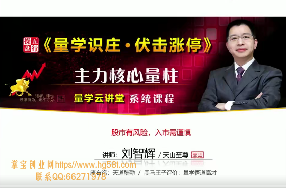 【刘智辉】量学云讲堂第14期 天山至尊五行操盘 2020年 40讲视频培训课程