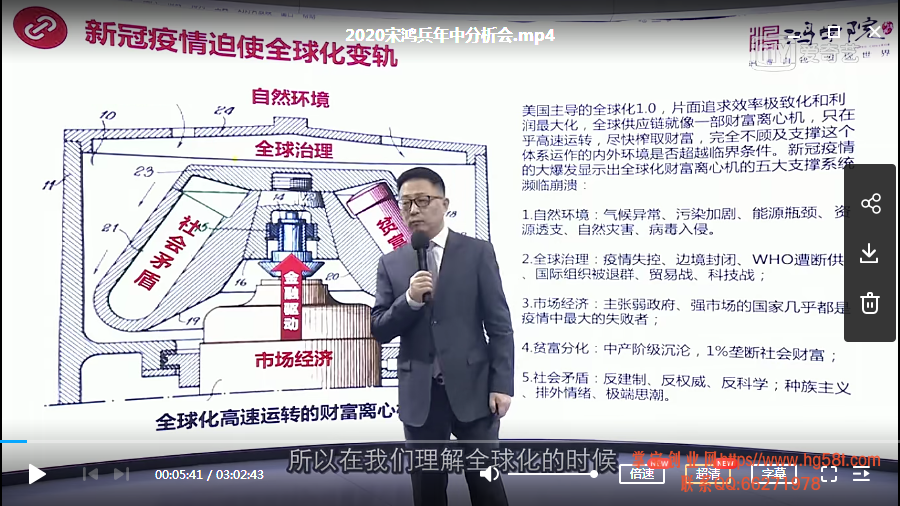 2020宋鸿兵年中分析会——后疫情时代的中国与世界经济视频培训讲座
