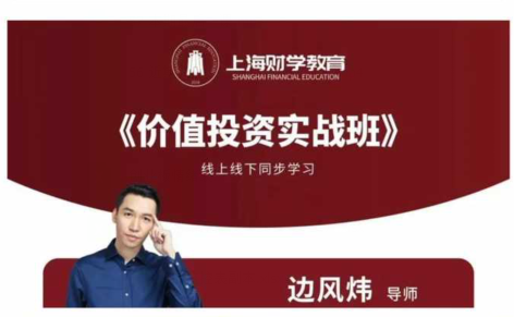 边风炜价值投资实战班财学价值线上课8节视频培训课