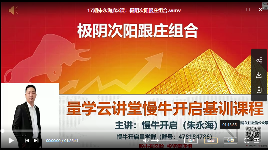 【朱永海】量学云讲堂第十七期 2020年