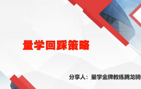 量学云讲堂腾龙骑士张宇量学第19期正课系统课+收评