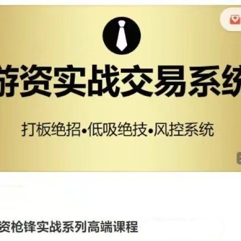 游资枪锋实战系列高端课程：打板低吸绝技与风控系统